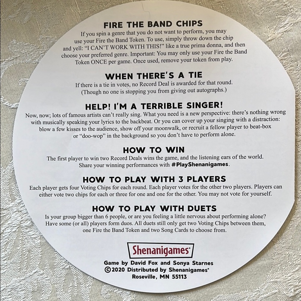 Record Deal Board Game by Shenanigames -Singing Party - Picture 9 of 12